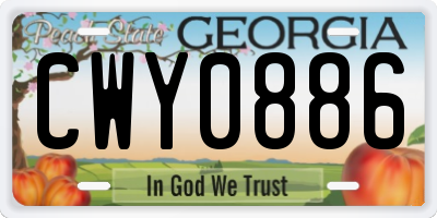 GA license plate CWY0886