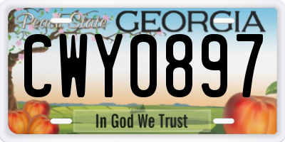 GA license plate CWY0897