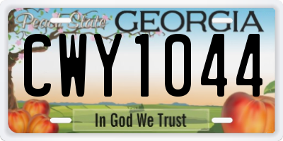 GA license plate CWY1044