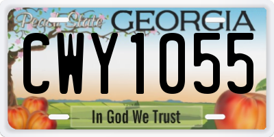 GA license plate CWY1055