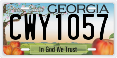 GA license plate CWY1057