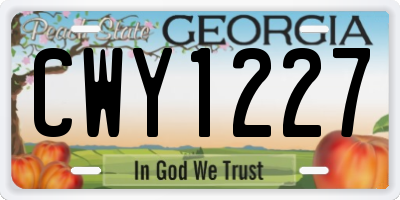 GA license plate CWY1227