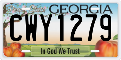 GA license plate CWY1279