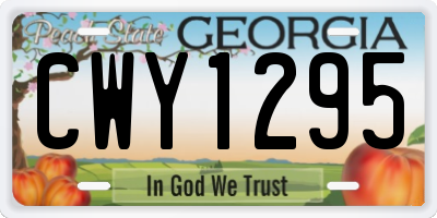 GA license plate CWY1295