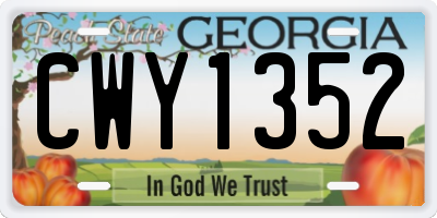 GA license plate CWY1352