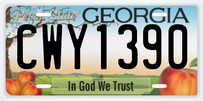 GA license plate CWY1390