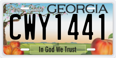 GA license plate CWY1441