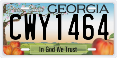 GA license plate CWY1464