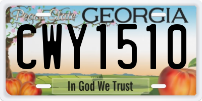 GA license plate CWY1510