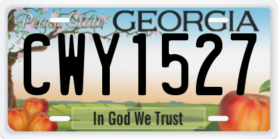 GA license plate CWY1527