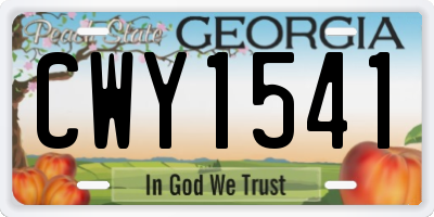 GA license plate CWY1541