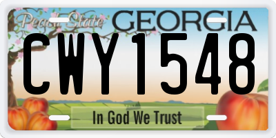 GA license plate CWY1548