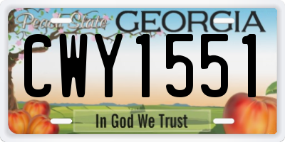 GA license plate CWY1551