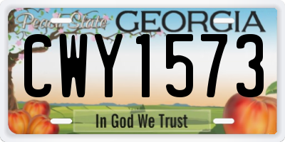 GA license plate CWY1573