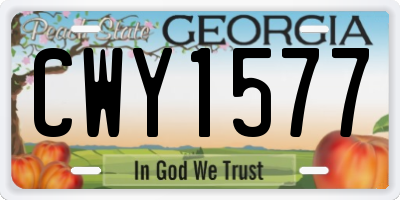 GA license plate CWY1577