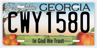 GA license plate CWY1580