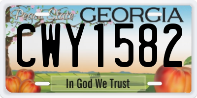 GA license plate CWY1582