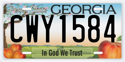 GA license plate CWY1584