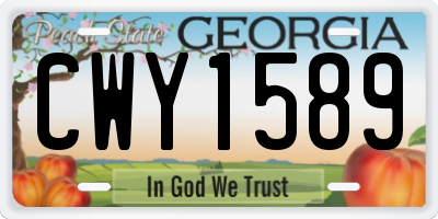GA license plate CWY1589