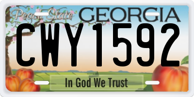 GA license plate CWY1592