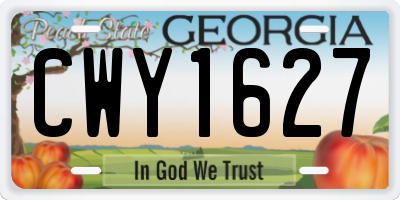 GA license plate CWY1627