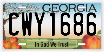 GA license plate CWY1686