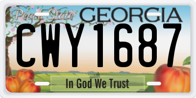 GA license plate CWY1687
