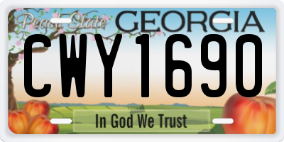 GA license plate CWY1690
