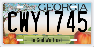 GA license plate CWY1745