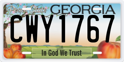 GA license plate CWY1767