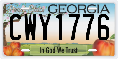GA license plate CWY1776