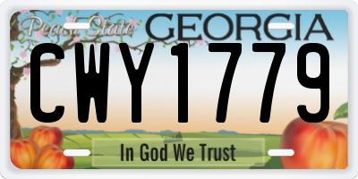 GA license plate CWY1779