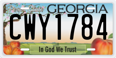 GA license plate CWY1784