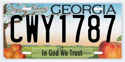 GA license plate CWY1787