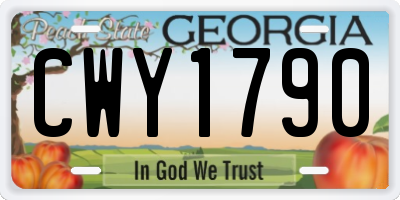 GA license plate CWY1790