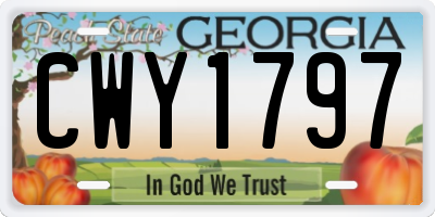 GA license plate CWY1797