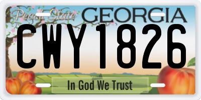 GA license plate CWY1826