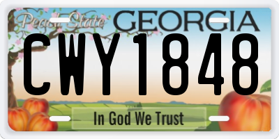 GA license plate CWY1848
