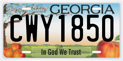 GA license plate CWY1850