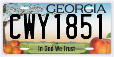 GA license plate CWY1851