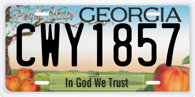 GA license plate CWY1857