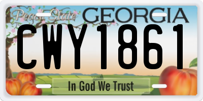 GA license plate CWY1861
