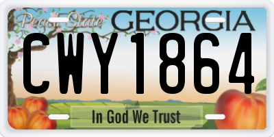 GA license plate CWY1864