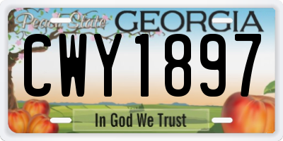 GA license plate CWY1897