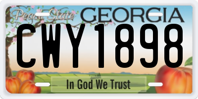 GA license plate CWY1898
