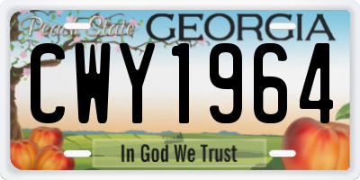 GA license plate CWY1964