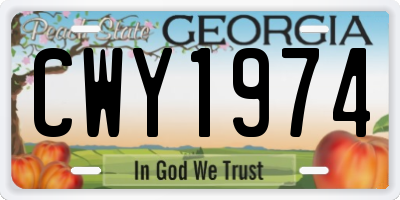 GA license plate CWY1974