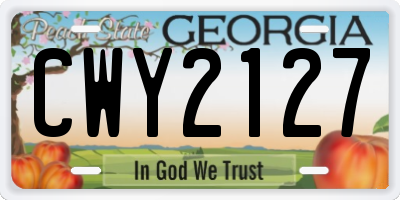 GA license plate CWY2127