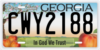 GA license plate CWY2188
