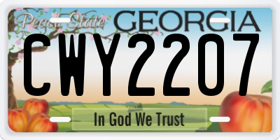 GA license plate CWY2207